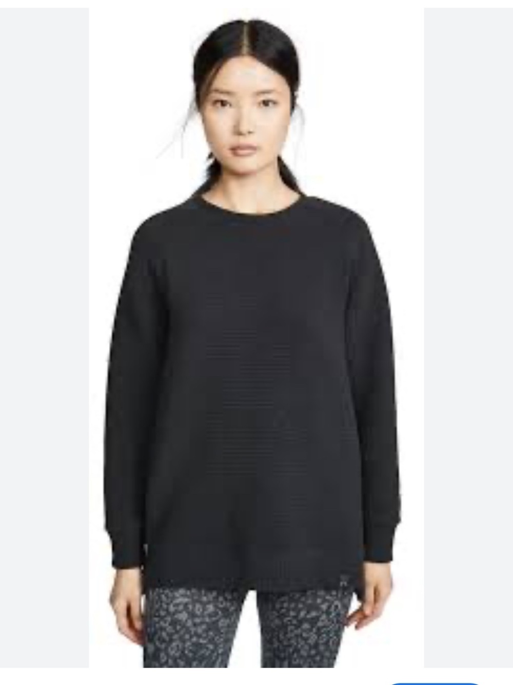 Varley Manning sweatshirt dark charcoal grey ribbed knit side zip Sz M